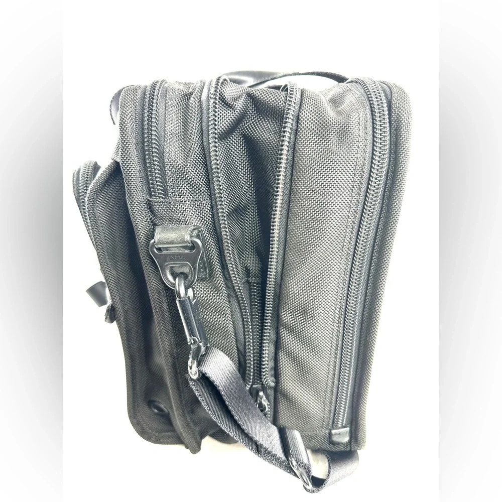 Tumi Black Ballistic Canvas Expandable Large Attaché Briefcase Laptop Bag Office